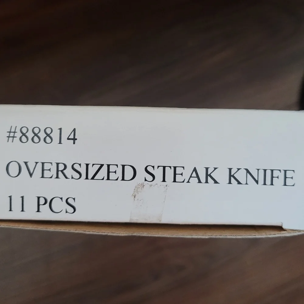Oversized Steak Knives Stainless Steel Set Of 11 Black Handle